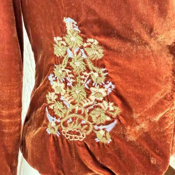 True Meaning Embroidered Velvet Blazer Jacket, Anthropologie, Women’s Size 2 EUC - Picture 7 of 11
